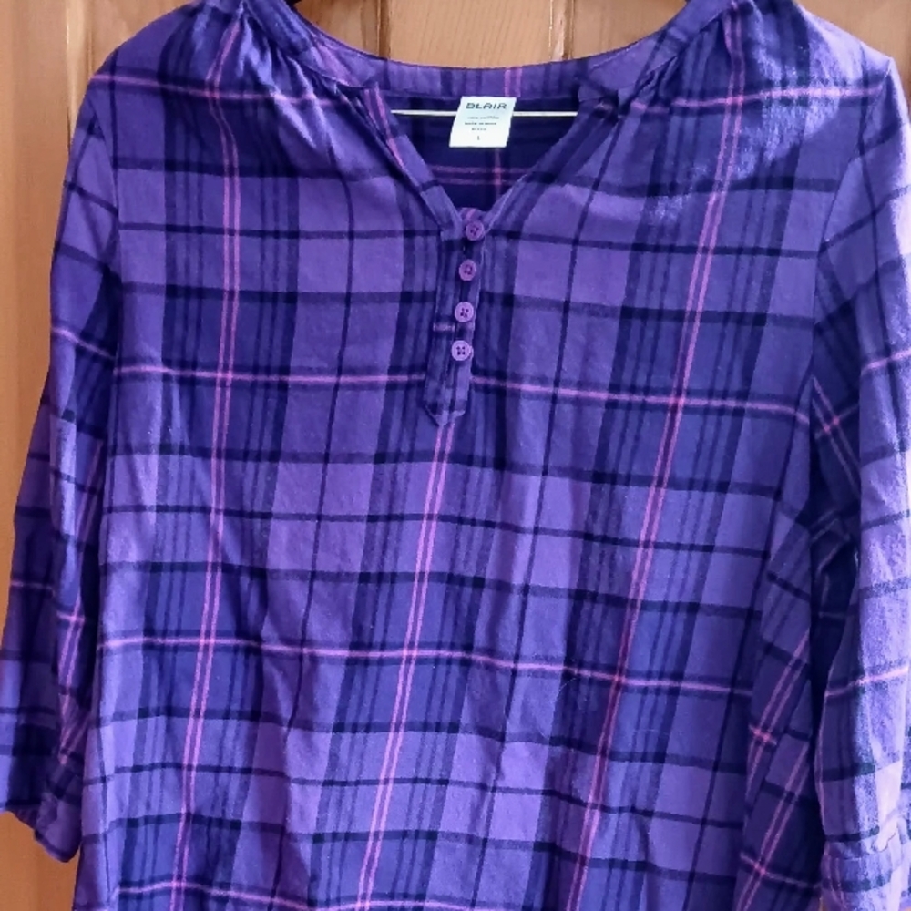 Blair Purple Plaid Button-Up Top